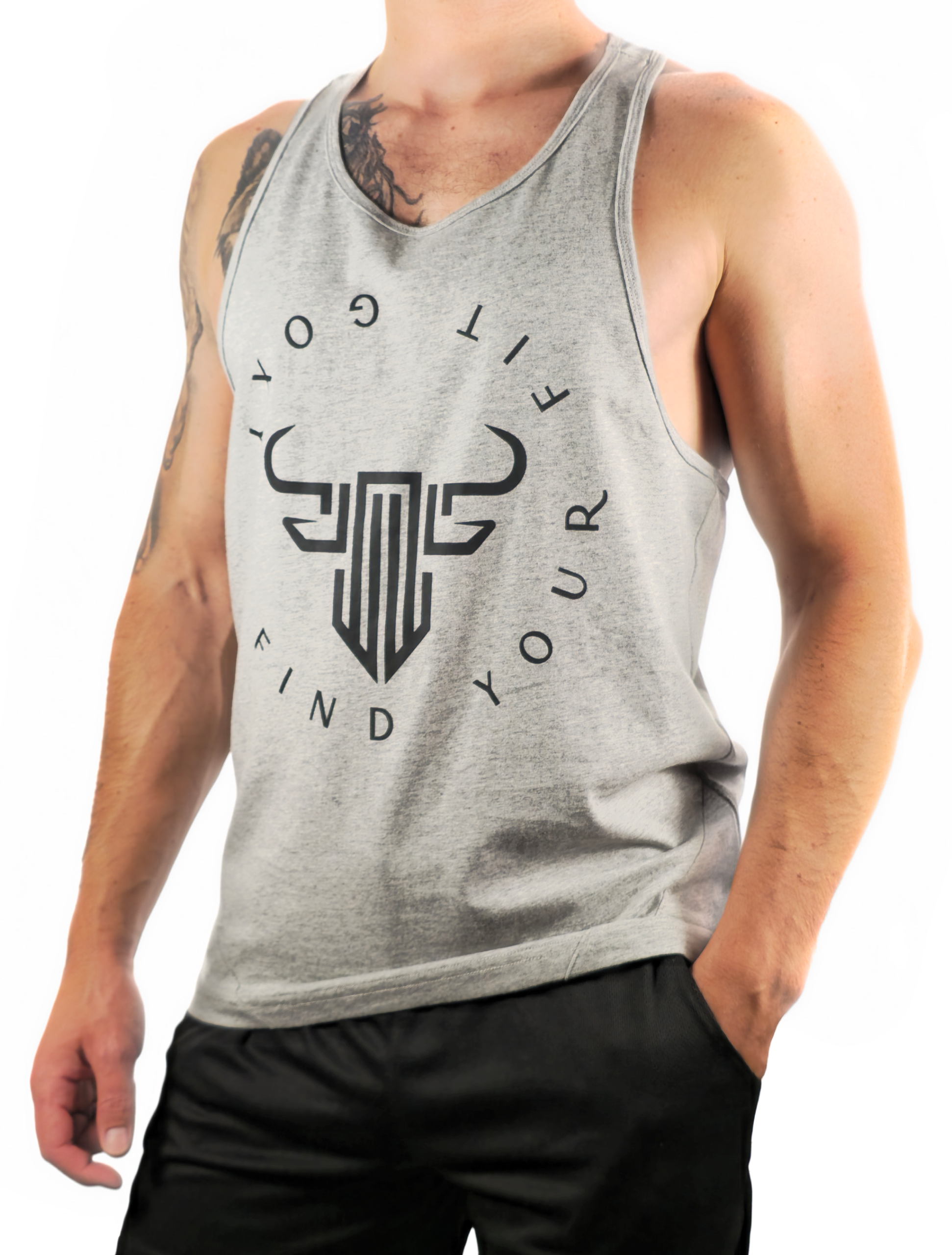 PowerFlex Men’s Tank Top - Heather Grey - Image 3