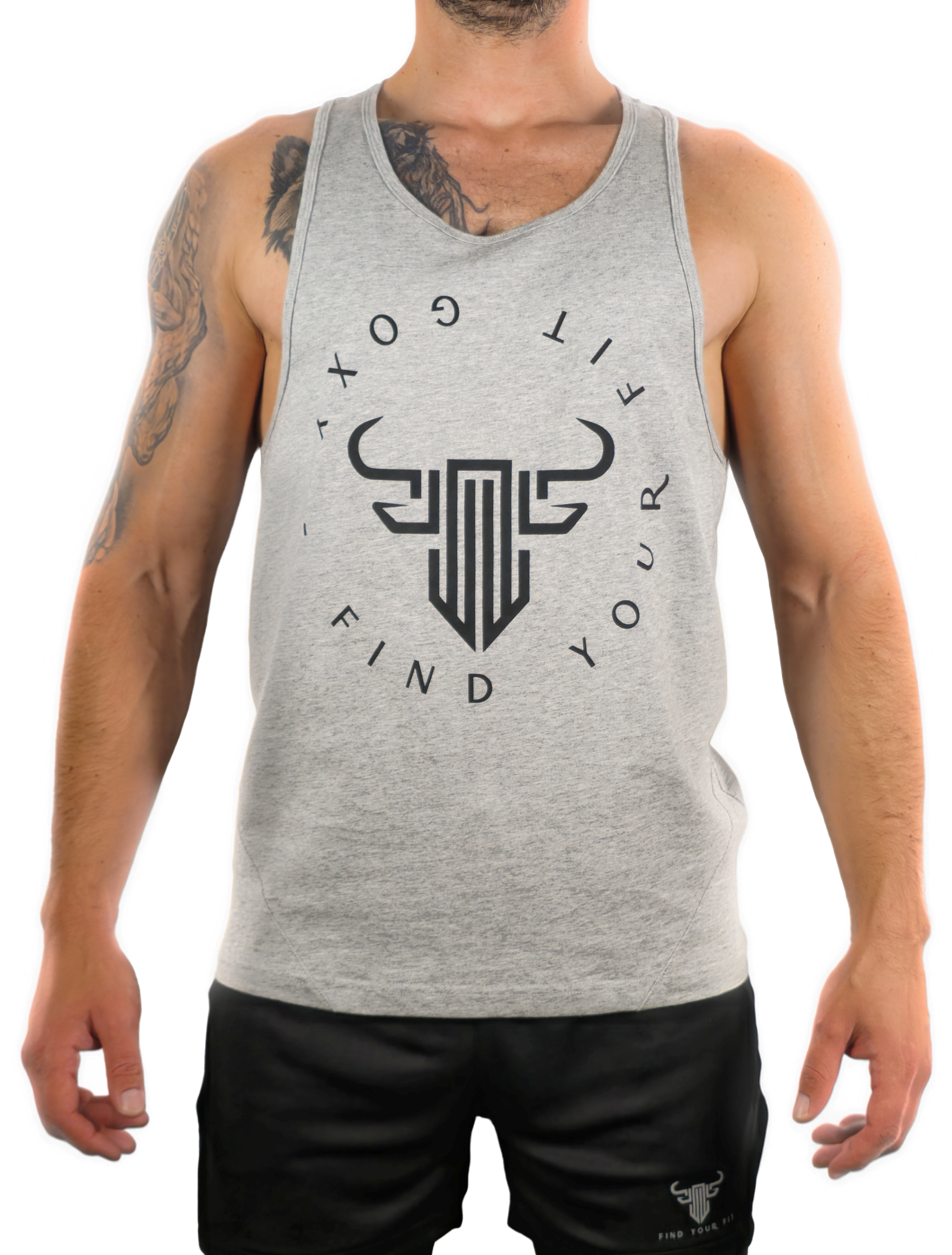 PowerFlex Men’s Tank Top - Heather Grey - Image 4